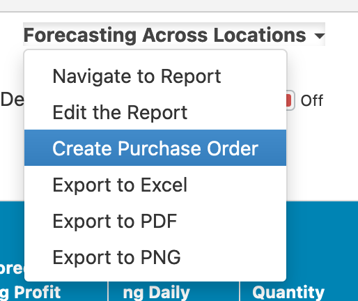 Creating a Purchase Order